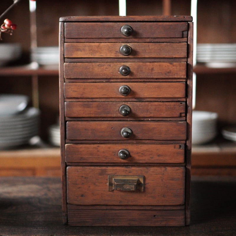 8杯小引出し 小抽斗 引出し 収納棚 昭和 収納 古道具 アンティーク