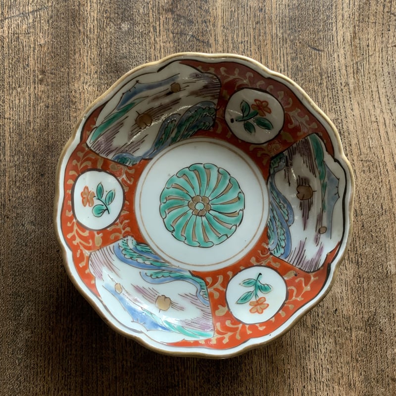 時代 古伊万里 染錦 小皿 ⑤8客【無傷】明治 骨董 アンティーク 豆皿