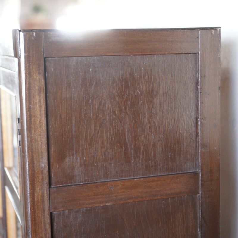 古いガラス棚 食器棚 収納棚 木製 昭和初期 収納 古道具 アンティーク