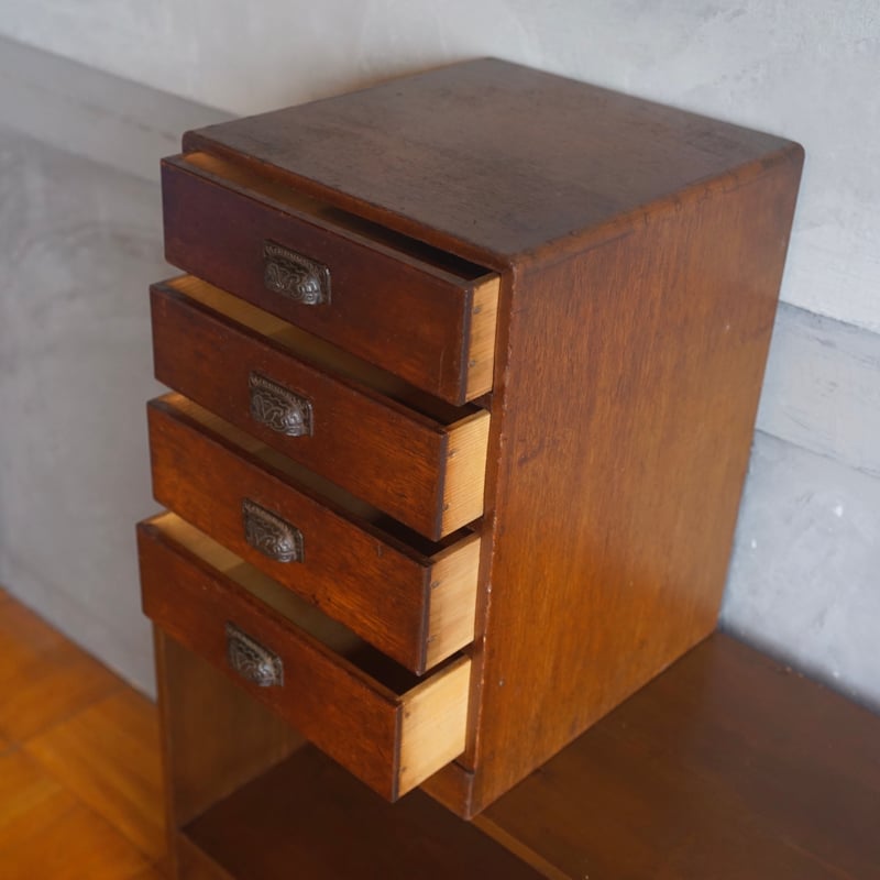 4杯小引出し 小抽斗 木製 収納 家具 古道具 古家具 アンティーク