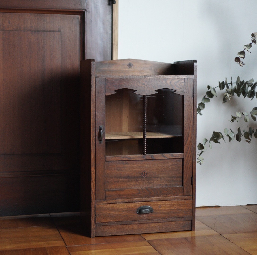 希少 YKK】当時物 昭和レトロ 古道具 アンティーク 棚 チェスト 木