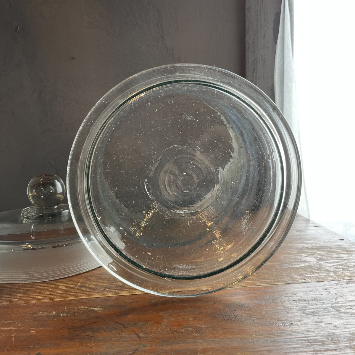 古いガラス瓶 蓋付き 花瓶 ガラス インテリア フラワーベース 古道具