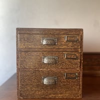 小引き出し　ヴィンテージ　1940-50年代　日本　古道具　アンティーク　抽斗 IZ84392F☆年代物 タイヤー印 4段 糸 ケース 絹手縫糸 小