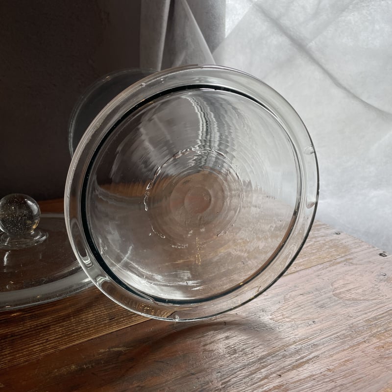 古いガラス瓶 蓋付き 花瓶 ガラス インテリア フラワーベース