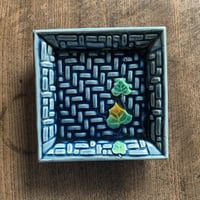 福良雀 小皿 染付皿 ふくら雀 陶器 豆皿 釉薬 和食器 古道具