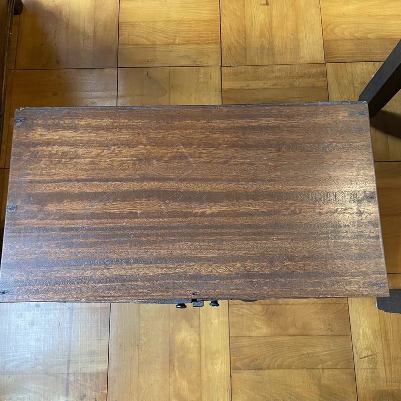 小さめのガラス棚 食器棚 小抽斗 木製 昭和初期 収納 古道具