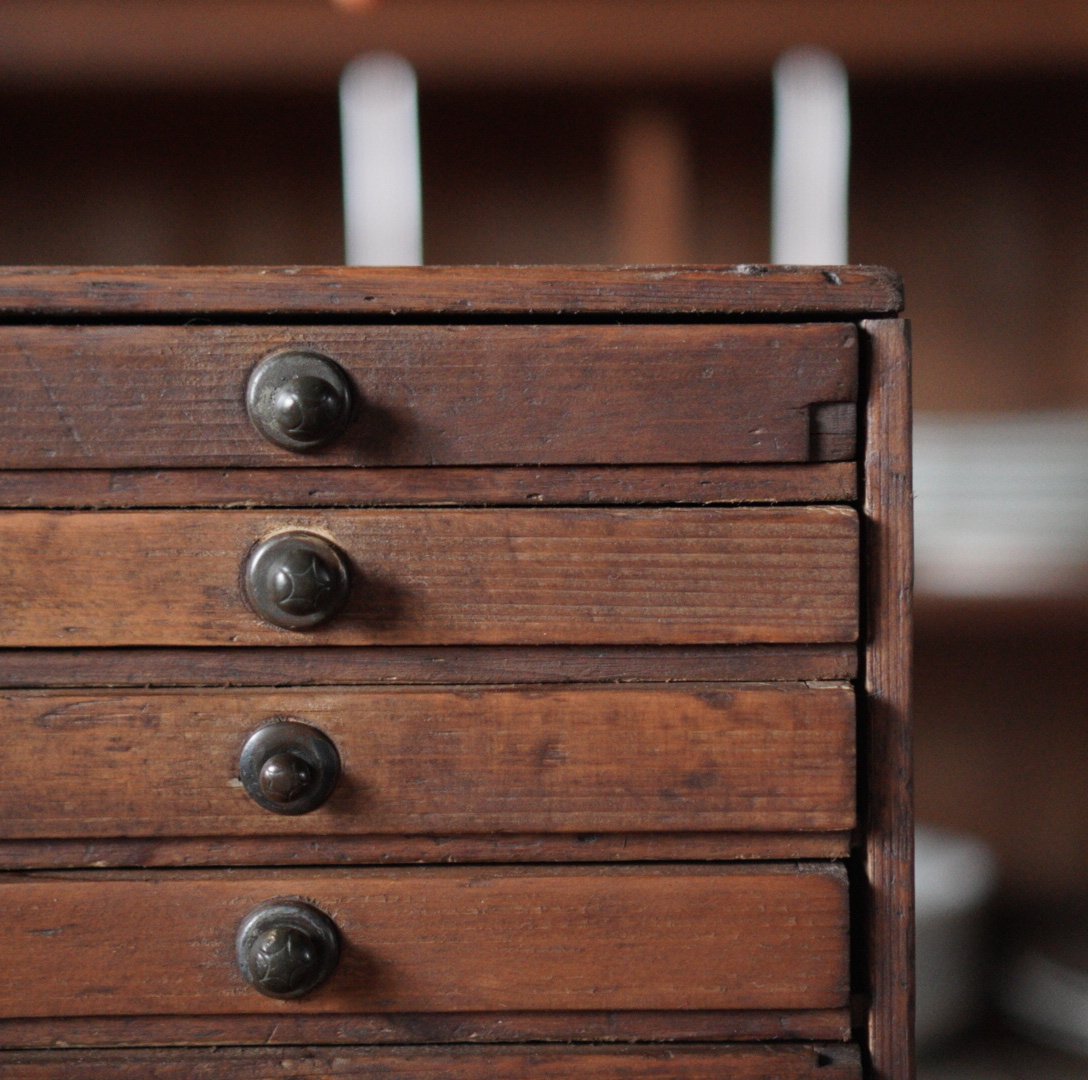 三杯　マス目　抽斗　小引き出し　小抽斗　古家具　古道具　アンティーク　昭和レトロ 三杯 マス目 抽斗 小引き出し 小抽斗 古家具 古道具 昭和レトロ