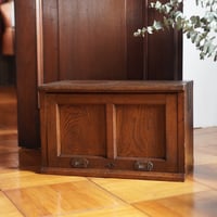 棚　木製　収納棚　食器棚　古道具　古家具　アンティーク　ヴィンテージ　レトロ 古いガラス棚 食器棚 収納棚 木製 昭和初期 収納 古道具