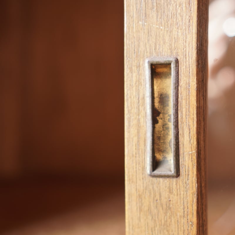 古いガラス棚 食器棚 収納棚 木製 大正 昭和初期 収納 古道具