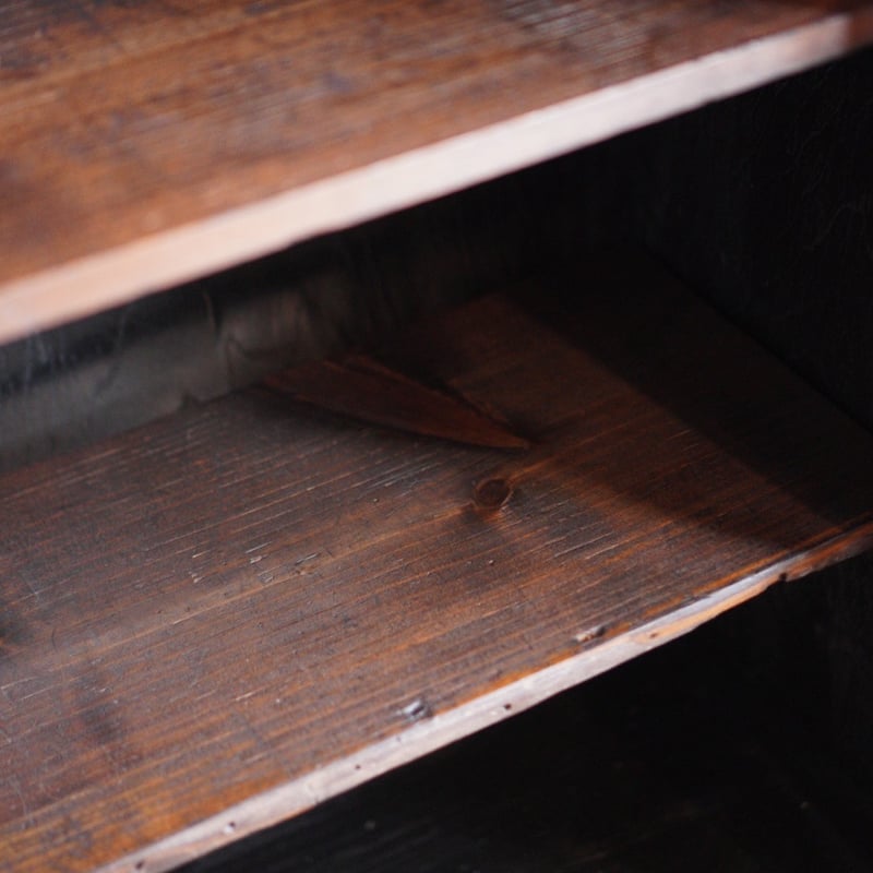 古い木製の引き出し5段 食器棚 キャビネット 古家具 古民家 古い木製の