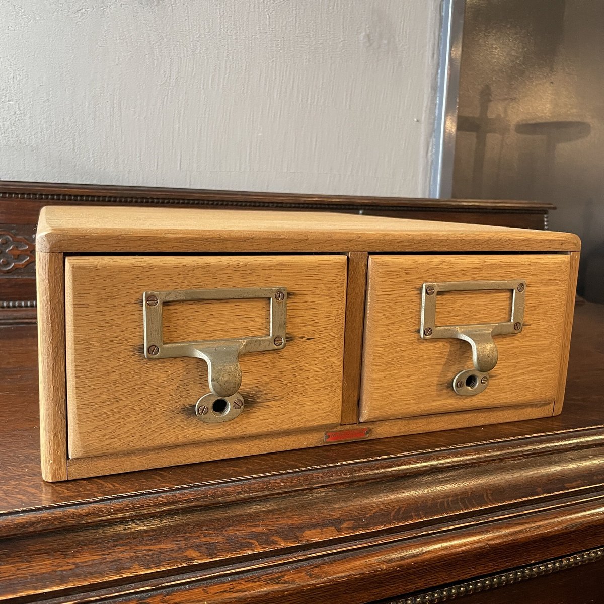 ヴィンテージ アンティーク 昭和レトロ 大型木製カードケース 小引き出し 昭和レトロ アンティーク ヴィンテージ 図書館 木製カードケース