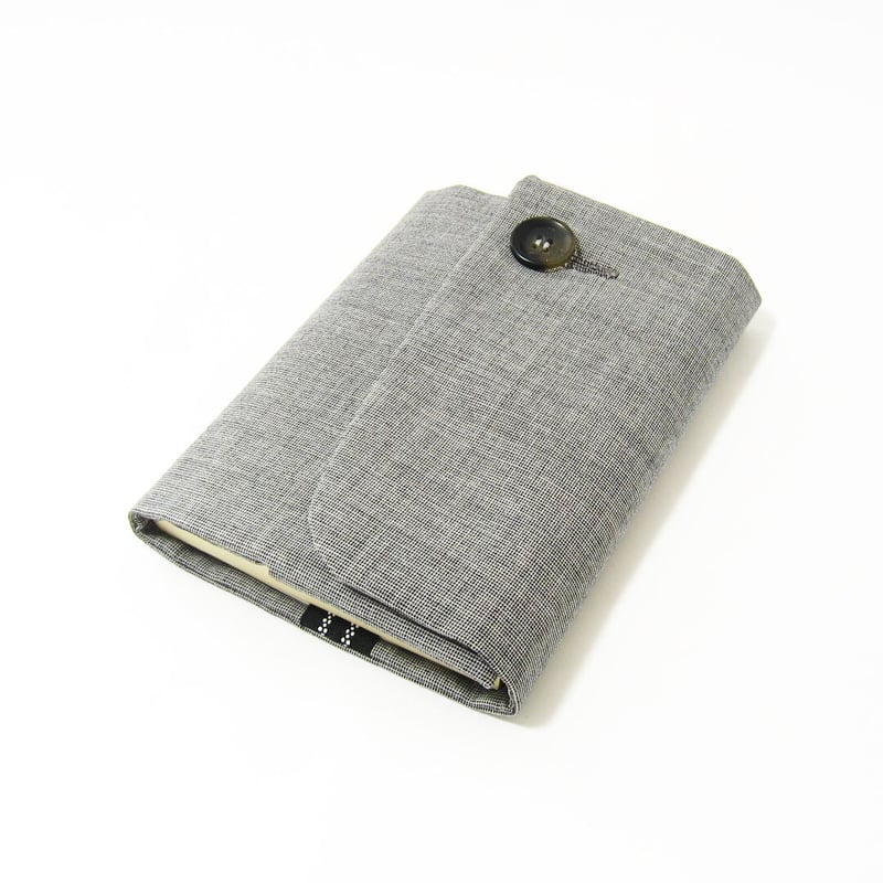 本の上着 ブックジャケット 文庫本サイズ ライトグレー・織柄 | (元