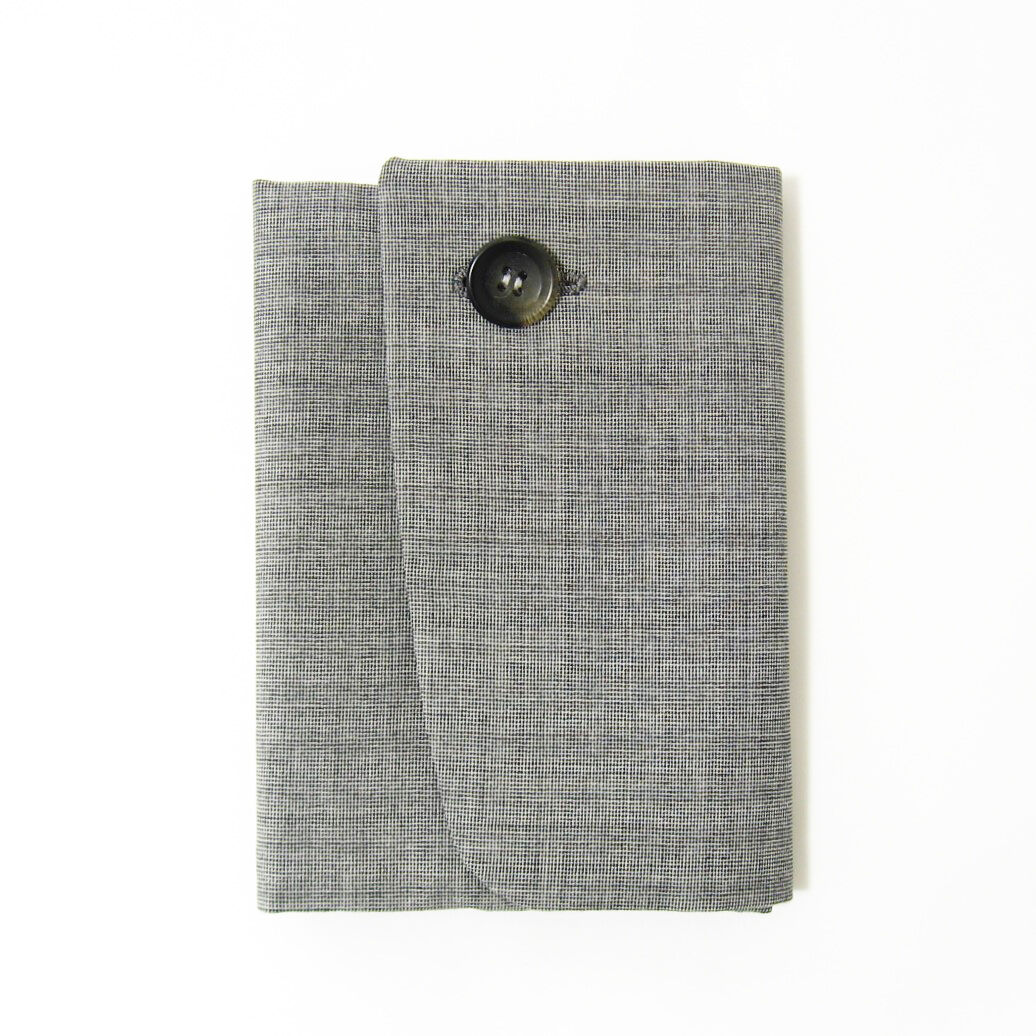 本の上着 ブックジャケット 文庫本サイズ ライトグレー・織柄 | (元