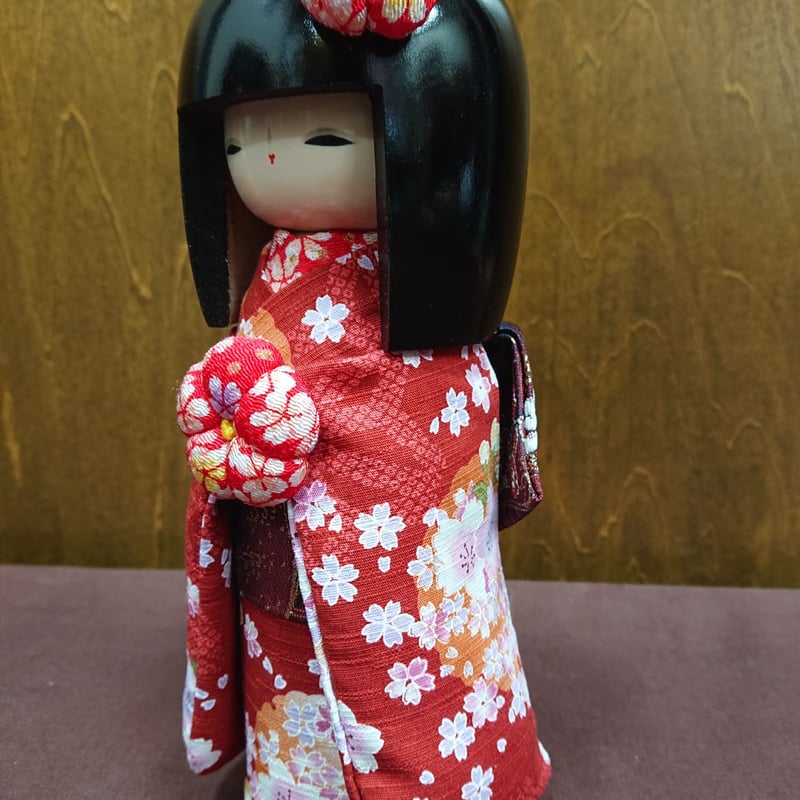 稀少！ 田中 治正　創作 こけし kokeshi doll 人形 可愛い　丁髷 京美人こけし Kyoto Beauty Kokeshi doll L サイズ 赤 | SA