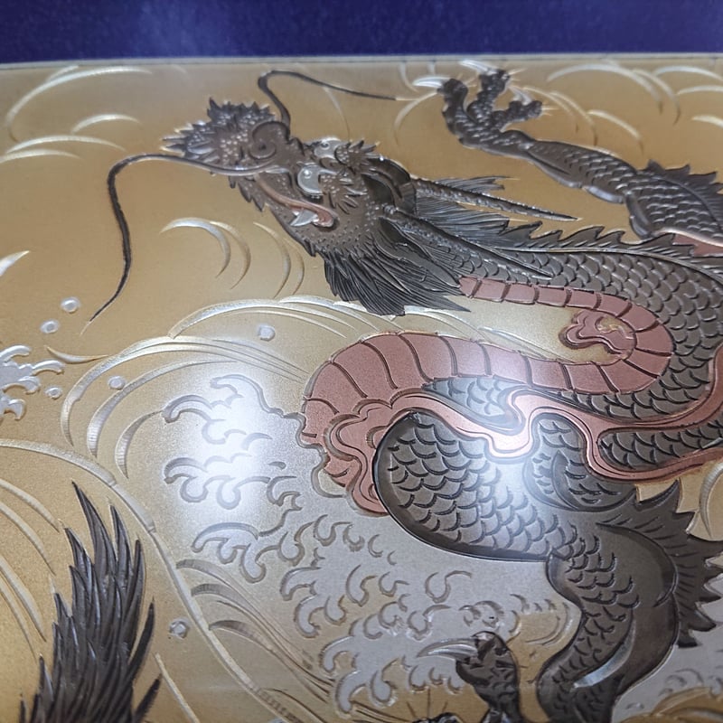 金属製ドラゴン彫刻 約60cm