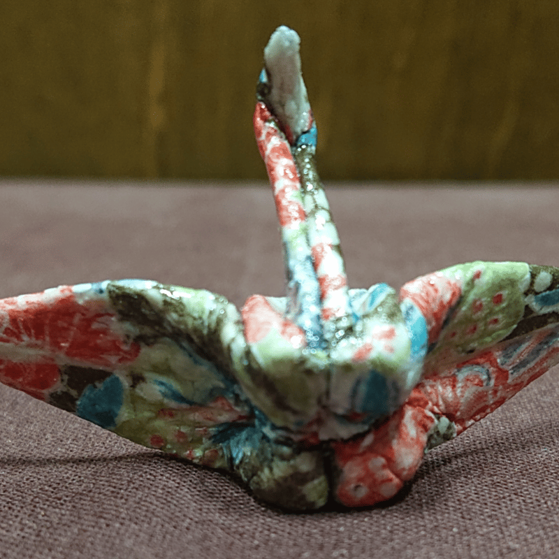 折り紙陶芸 鶴 Origami Ceramic Art Crane Sサイズ | SASE
