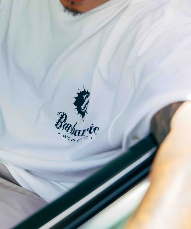 Bandana T-shirt (White×Navy） | Barbaric WORKS