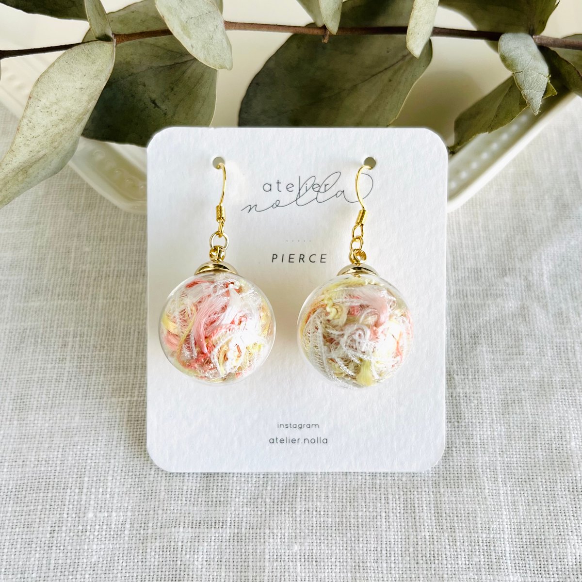 糸紡ぎ」20mmピアス／イヤリング | atelier nolla