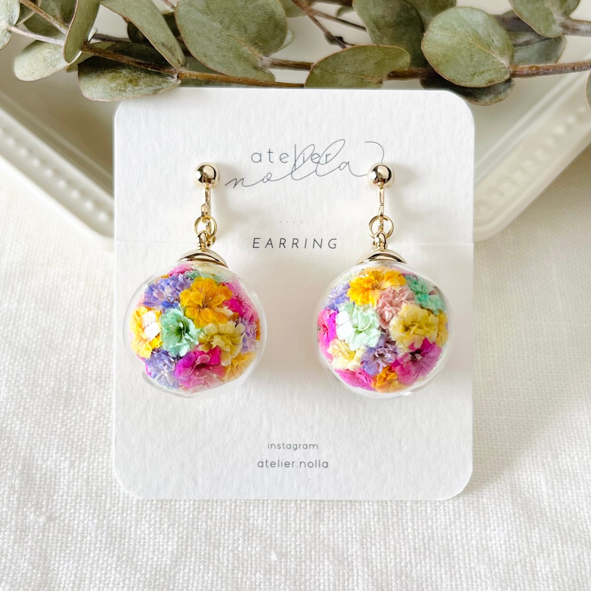 Feelingシリーズ」 20mmガラスドームピアス／イヤリング | atelier nolla