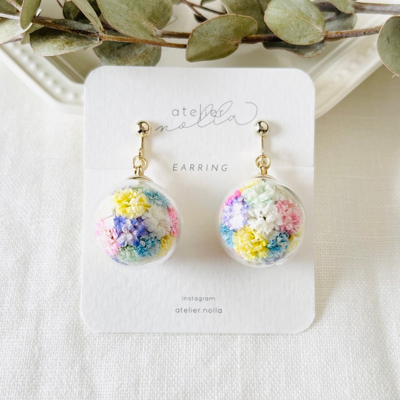 Feelingシリーズ」 20mmガラスドームピアス／イヤリング | atelier nolla