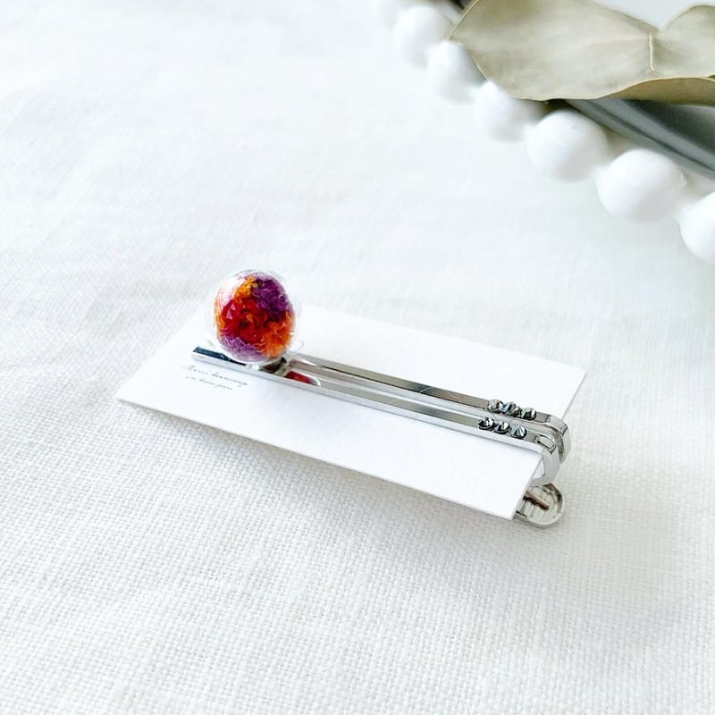 tat84 タテオシアン ネクタイピン シルバー×ピンクフラワー/花