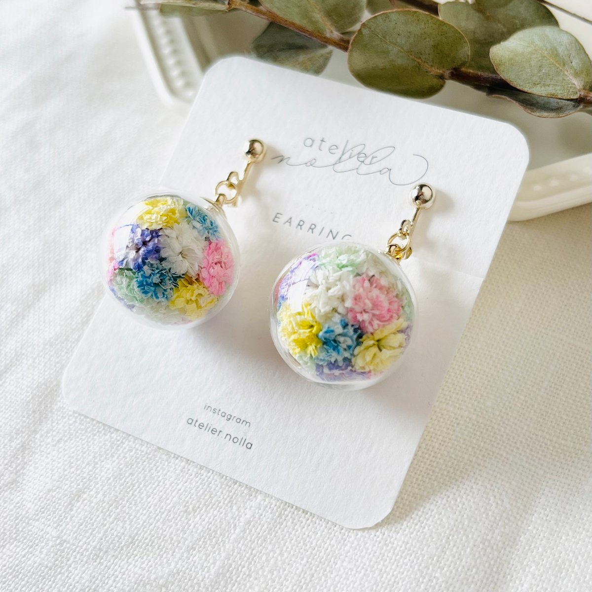 Feelingシリーズ」 20mmガラスドームピアス／イヤリング | atelier nolla