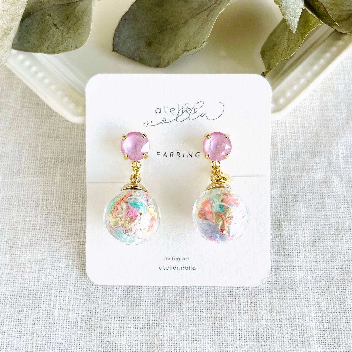 糸紡ぎ」スワロフスキーピアス／イヤリング | atelier nolla