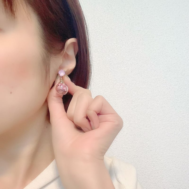 糸紡ぎ」スワロフスキーピアス／イヤリング | atelier nolla