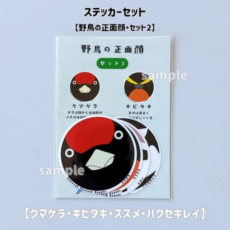 【オホーツクミュージアムえさし】ステッカーセット〔野鳥の正面顔〕