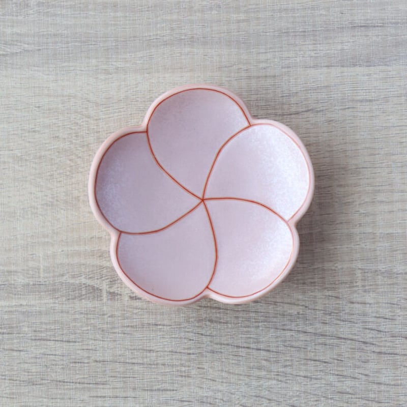 梅型豆皿 パールホワイト/ピンク/ゴールド | 和食器通販 有田焼 山忠