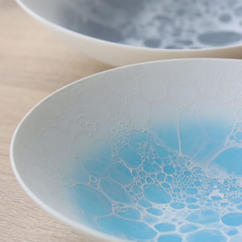 泡 ボウル 18cm blue/gray | 和食器通販 有田焼 山忠｜おしゃれで