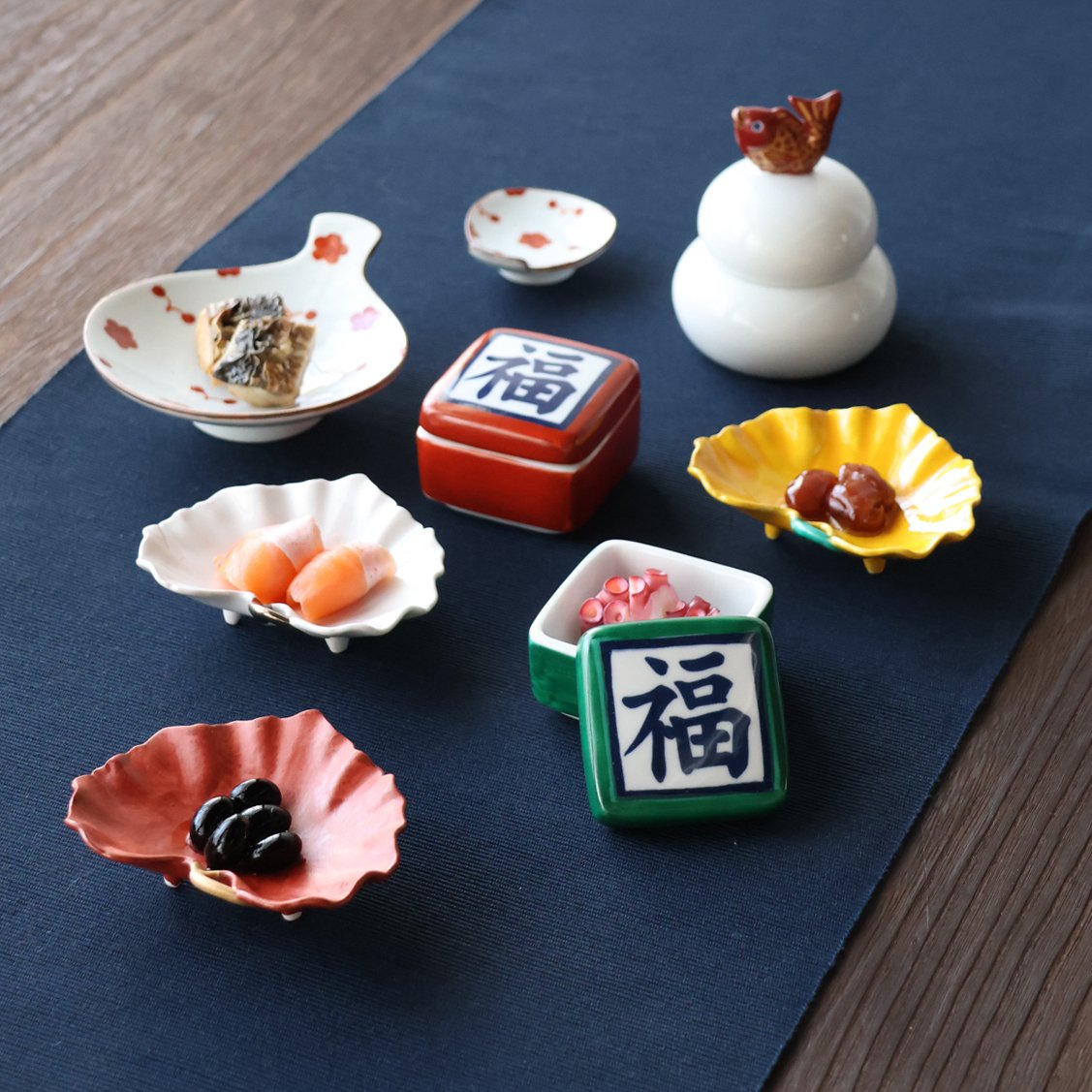 有田焼 福泉窯 つわ型小付 5枚セット 新品・未使用品 つわ型小付有田焼福泉窯5枚セット 新品・未使用品