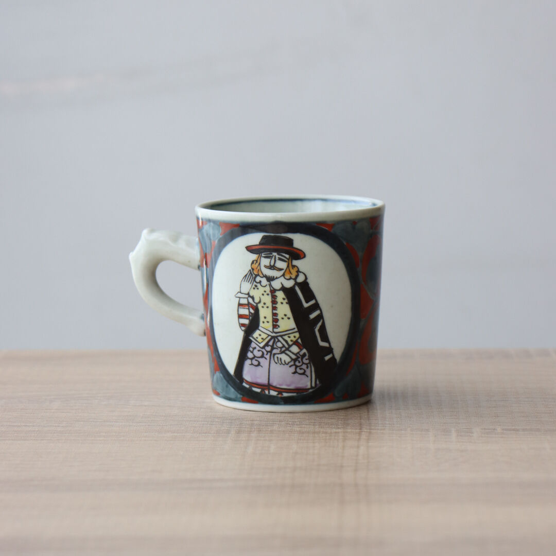 錦南蛮 つき立てマグカップ 赤/緑 | 和食器通販 有田焼 山忠｜おしゃれ