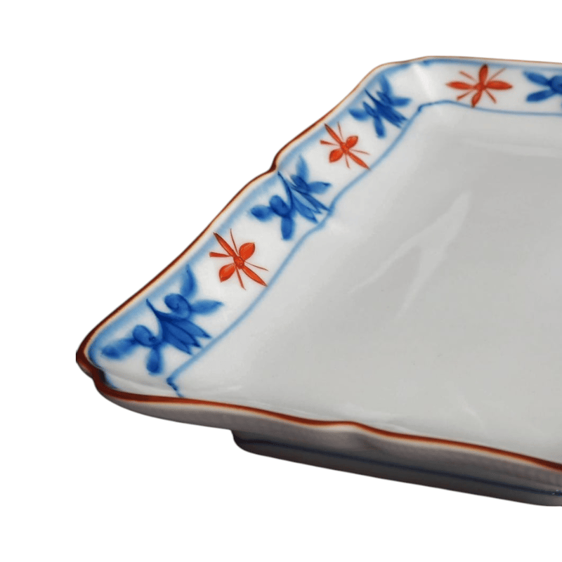 骨董　染付　角皿 楽天市場】骨董○古伊万里染付鶴亀文四角皿○W36.5cm大型皿