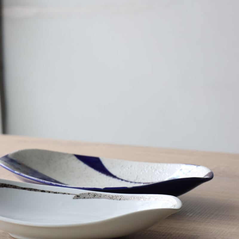 青色 陶器 楕円形 大 皿 ４枚 西海陶器コモン 楕円皿 230 3枚入 << KOHNOオンラインショップ