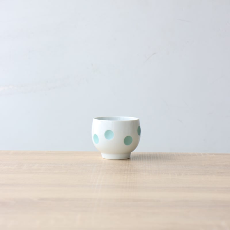 水玉仙茶 グリーン/ピンク | 和食器通販 有田焼 山忠｜おしゃれで