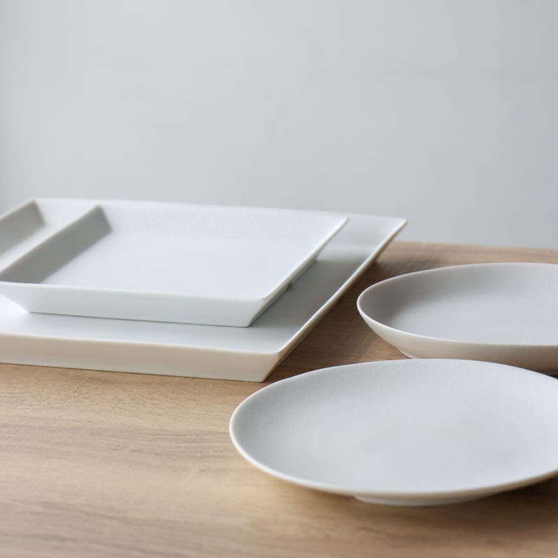 スクエアリムプレート スノーホワイト 15cm /23cm | 和食器通販 有田焼