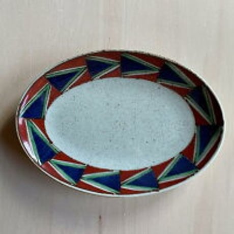 有田焼 文山窯 プラチナ牡丹 オーバルプレート 楕円皿 大皿 花柄食器