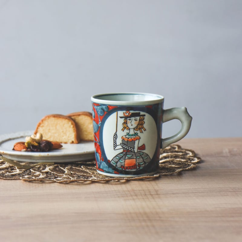 錦南蛮 つき立てマグカップ 赤/緑 | 和食器通販 有田焼 山忠｜おしゃれ