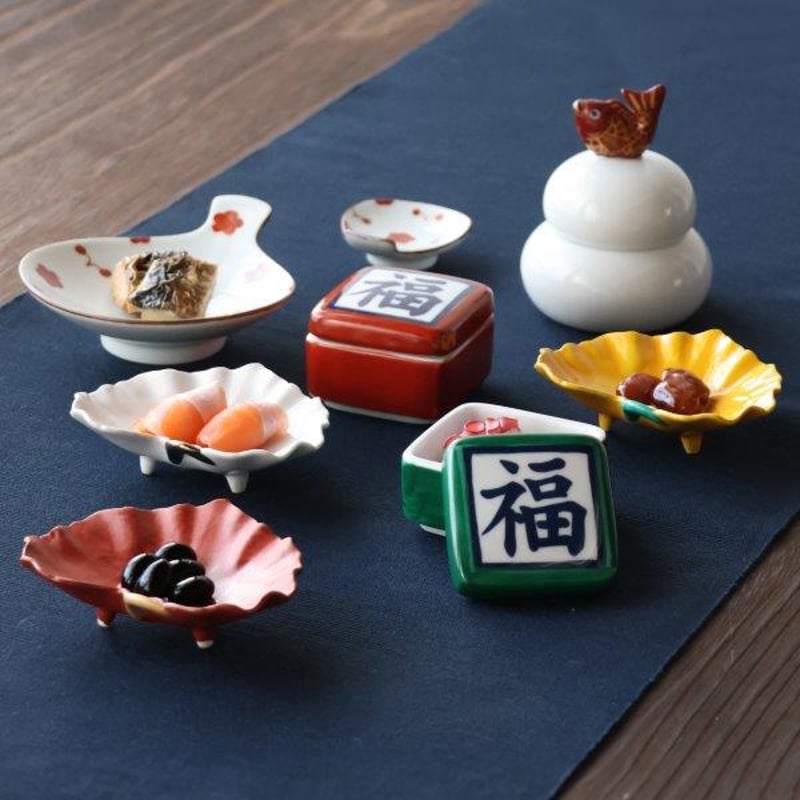 期間限定] 鏡もち蓋物 鯛/だるま/みかん | 和食器通販 有田焼