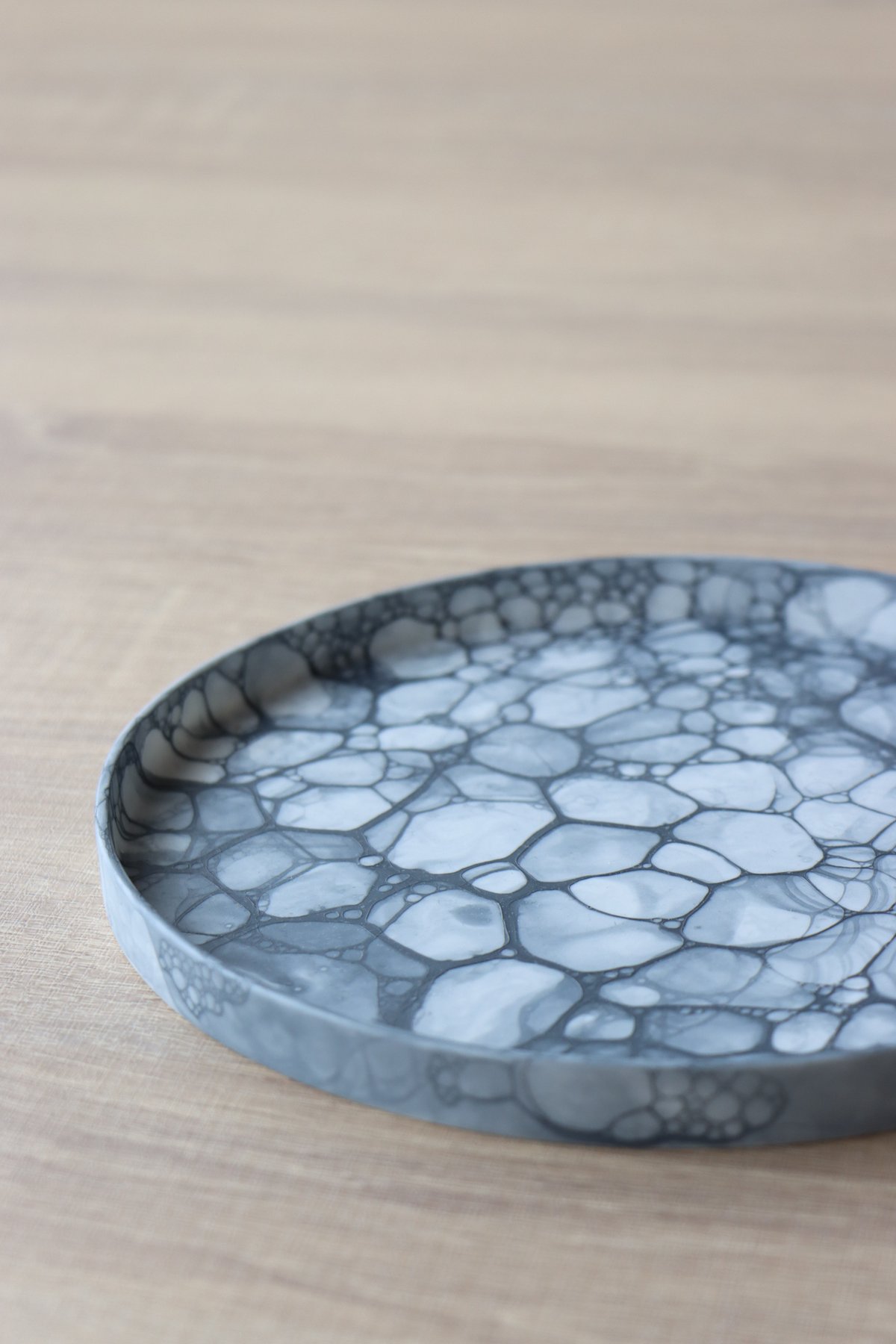 グレー泡 シャーレ 18.5㎝ /25.5cm | 和食器通販 有田焼 山忠