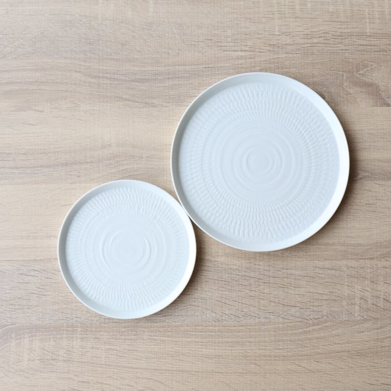 白磁 飛び鉋 丸プレート 16cm/21cm | 和食器通販 有田焼 山忠