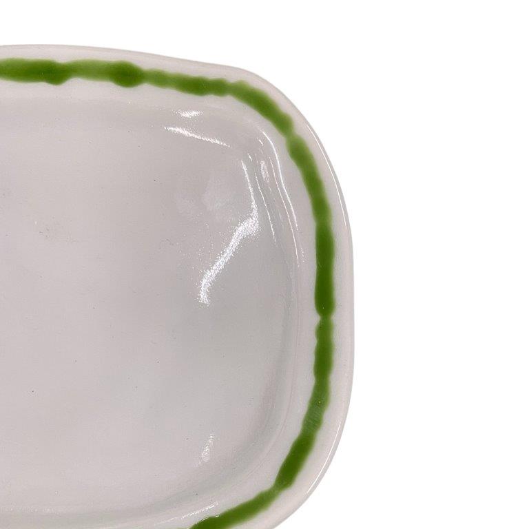 デッドストック品】渕緑線変形三つ足小皿 N24 | 和食器通販 有田焼