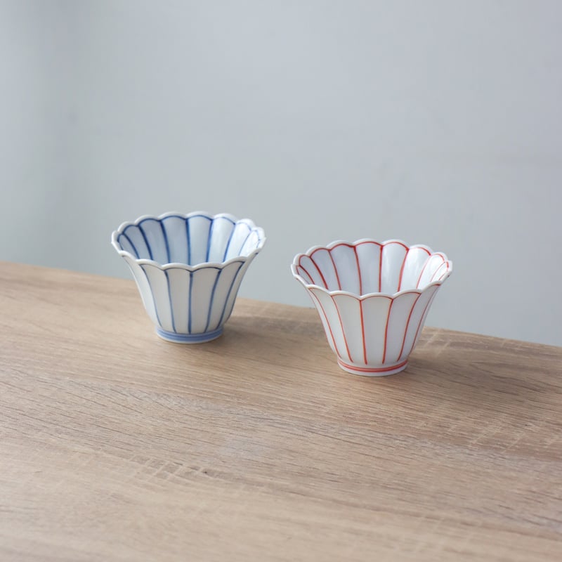 菊割鉢　菊形　染錦菊地紋　中鉢　深鉢５客 菊割鉢 菊形 染錦菊地紋 中鉢 深鉢5客 刺身皿