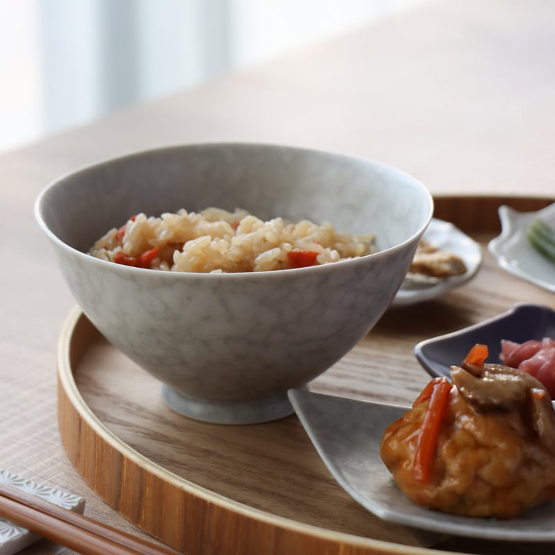 茶碗 大 グレーマットホワイト／ルリマットホワイト | 和食器通販