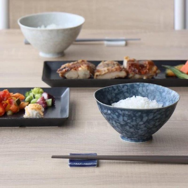 茶碗 大 グレーマットホワイト／ルリマットホワイト | 和食器通販