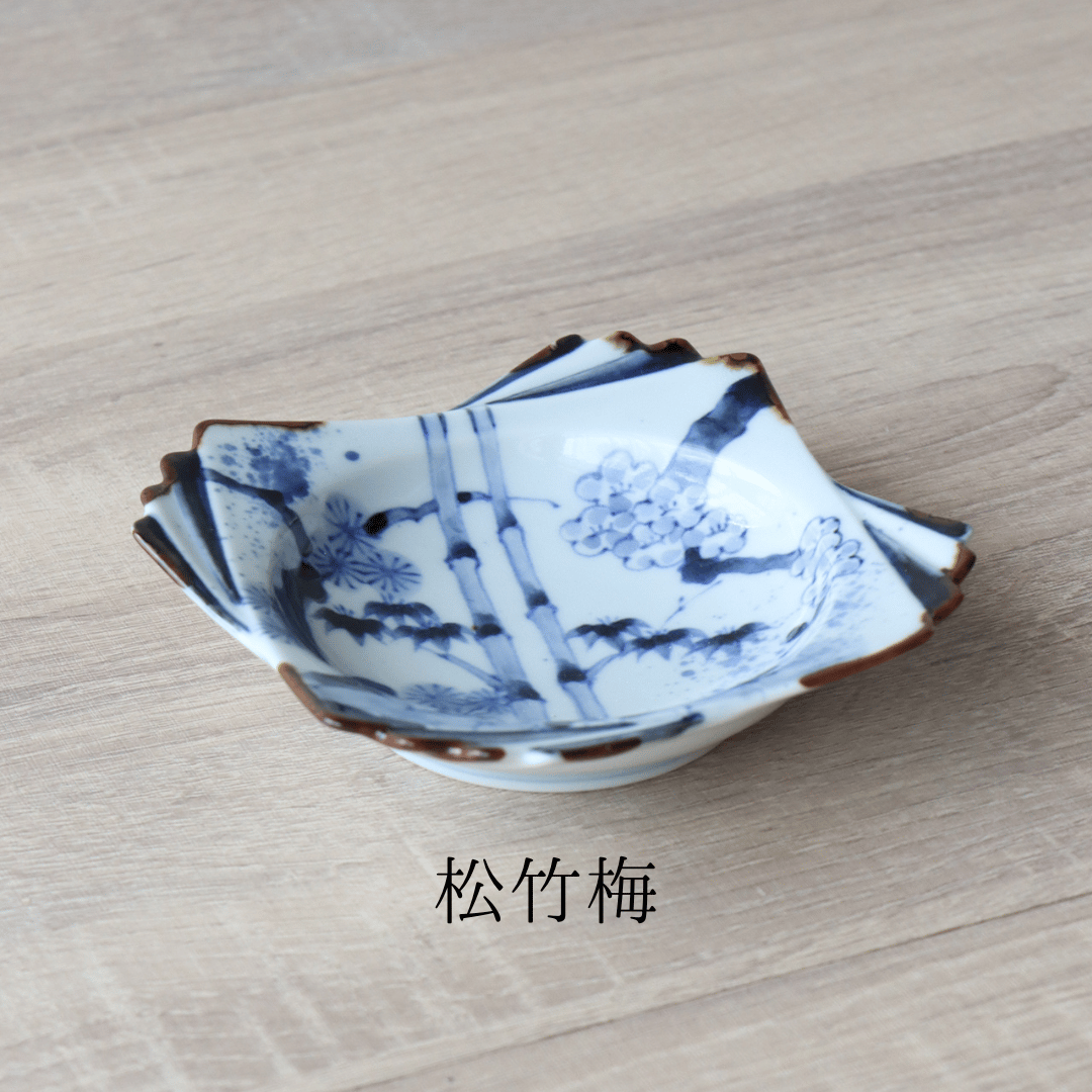 染付紙敷皿小 流水/松竹梅/唐草結び | 和食器通販 有田焼 山忠