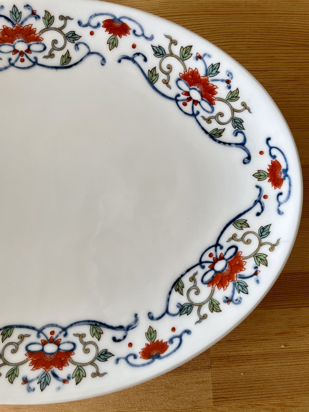 瑠璃びたきメッシュ25cmオーバル飾り皿