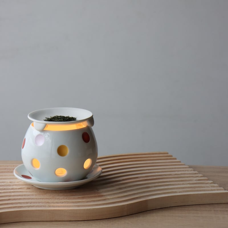 茶香炉 水玉 マルチレッド | 和食器通販 有田焼 山忠｜おしゃれで