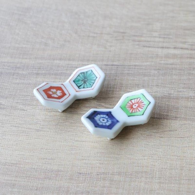 更紗紋箸置 色絵/染錦 | 和食器通販 有田焼 山忠｜おしゃれでモダンな